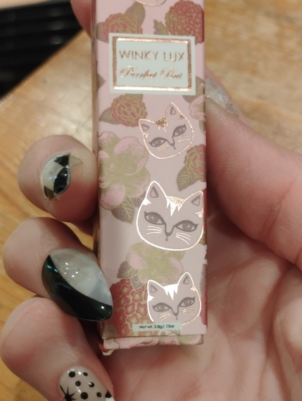 WINKY LUX Pink Floral Cat Print Lip Product Box